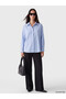 Lcw Studio Blue Stone Detailed Striped Poplin Women's Shirt - 2