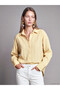 Lcw Vision Yellow Striped Oversize Modal Blend Women's Shirt