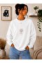 Women's Minimalist Floral Bouquet Printed Round Crew Neck Casual Cotton Basic Sweathirt
