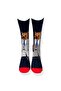 Single Unisex Bear Patterned Navy Blue Socks - 3