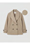 Lcw Everyday Beige Jacket Collar Women's Cashmere Coat - 6