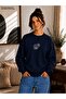 Women's Sea Shell and Starfish Printed Round Neck Casual Cotton Basic Sweathirt