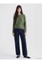 Xside Green Crew Neck Women's Knitwear Cardigan - 2