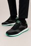 Men's Thermo Sole Skin Sneaker Shoes Black - Green - 3