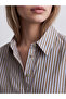 Lcw Vision Khaki Striped Poplin Women's Shirt - 3
