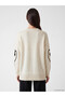Lcw Everyday White Crew Neck Floral Women's Knitwear Sweater - 4
