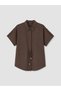 Alita City Lcw Everyday Brown Lace-Up Oversize Women's Shirt with a Difference - 5