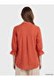Two Mt Shop Quality Lcw Grace Brown Sleeve-Tie Poplin Women's Shirt - 4