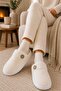 Women's Button Detailed, Soft, Plush, Washable Home Slippers, High Thick Sole, Warm Home Slippers - 6