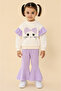 Girl's Spanish Set Bandana Cat Lilac 100% Cotton