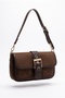 1497 Brown Suede Women's Shoulder Bag