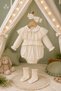 Cotton Baby Girl Romper Set with Lace Detail, Socks and Bandana