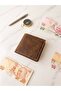 100% Genuine Leather Handmade Tan Color Multi-Section Wallet