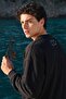 Men's Oversize Sweatshirt Comes Around Printed Black – Crew Neck, 3 Thread Raster Fleece - 6