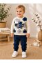 Baby Boy Teddy Bear Printed Sweatshirt and Sweatpants 2-Piece Set 0-24 Months