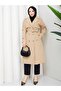 Women's Belted and Button-Detail Trench Coat
