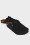 Men's Buckle Detailed Cork Anatomical Sole Slippers Black - Taba - 2