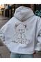 Hand Drawn Doodle Bear Street Style Printed Hooded Sweatshirt
