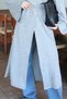 Gray Star Button Detailed Cardigan Kimono |   Long Relaxed Fit Modern Women's Top Clothing |   Stylish Elegant Daily Hijab Kimono Cardigan |   Layered Clothing Model Suitable for Use over Pants, Dresses, and Tunics - 5