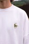 Men's Oversize Sweatshirt Howdy Rider Printed White – Crew Neck, 3 Thread Raster Fleece - 2