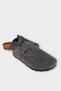 Men's Buckle Detailed Cork Anatomical Sole Slippers Smoked - 2