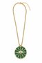 Emerald Green Stone Gold Medallion Necklace |   Stylish and Showy Design with Eye Motif - 2