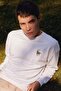 Men's Oversize Sweatshirt Howdy Rider Printed White – Crew Neck, 3 Thread Raster Fleece - 5