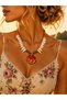 Women's Seashell Necklace Shimmering Seashell Handmade Real Seashell with Acrylic Beads - 2