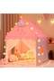 Princess Pink Kids Play Tent with Spacious House Design, Soft Curtain Entrance, Decorative Fairy Lights, Colorful Ball Garland and Canopy Roof, Indoor Pretend Playhouse for Girls, Toddlers, Bedrooms a - 6