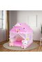 Kids Pink Play Tent House with Princess Canopy Design, Spacious Indoor Playhouse for Girls and Toddlers, Decorative Fairy Lights, Colorful Hanging Balls, Soft Curtains, Pretend Play, Reading and Relax - 4