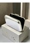 Silver Gray Lame Stone Handle Shiny Metallic Skin Leather Chain Strap Women's Evening Dress Bag Wedding Engagement Graduation - 4