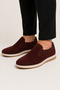 Men's Nubuck Genuine Leather Shoes Brown - 4