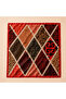 Women's Ethnic Geometric Patterned 70X70 cm Red Edged, Satin Scarf, Square Neck Scarf Hair Bag Accessory - 5