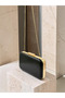 Black Shiny Metallic Skin Leather Gold Metal Detailed Chain Strap Women's Evening Dress Bag Wedding Engagement Graduation - 6