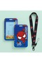 Red Blue Spiderman Patterned Neck Strap Drawstring Card Holder Id and Staff Card Holder for School Workplace