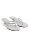Women's Comfortable Sole New Season Faux Leather Short Heeled Flip Flops - 4