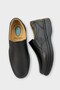 Men's Orthopedic Heel Supported Comfort Thermo Sole Genuine Leather Shoes Black - 6