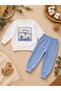 Baby Boy Teddy Bear Printed Sweatshirt and Sweatpants 2-Piece Set 0-24 Months - 2