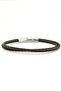 Velaris Khaki Green Thin Leather Wrap Stainless Steel Clip Men's Bracelet M059H