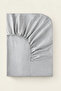 Cotton Double Bed |   Single Elastic Sheet Light Gray - 5