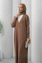 Button Detailed Mercerized Long Knitwear Cardigan Anka261040 - 3