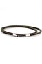 Velaris Khaki Green Thin Leather Wrap Stainless Steel Clip Men's Bracelet M059H - 3