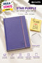Star Purple – Purple / Planet and Star Patterned |   168 Sheets Lined Elastic Hardcover Notebook 17X24 cm |   Stitched and Studded