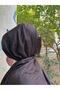 Hijab Cotton Soft Textured Zig Sag Pattern Jacquard Shawl Bitter Brown - 2