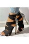 High Heel Sandals with Elastic Ankle Strap - 6