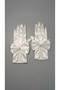 Mira Red Satin Bow Bridal Gloves Henna Night Wedding Engagement Wedding Gloves - 2