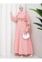 Embroidery Detailed Asel Hijab Dress Pudra