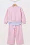 Girl's Printed Sweatshirt and Wide-Leg Sweatpants Set - 6