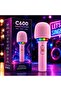 Wireless C600 Karaoke Microphone with LED Lights, Bluetooth-Compatible, Hi-Fi Sound, Built-in Rechargeable Battery, Voice Effects, Portable Handheld Singing Mic for Kids and Adults - 3