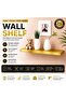 Gold Floating Wall Shelf 40 x 10 x 2 cm | Modern Metal Wall Mounted Shelf | Heavy Duty Display Shelf for Living Room, Bedroom, Bathroom, Kitchen & Office | Easy Installation